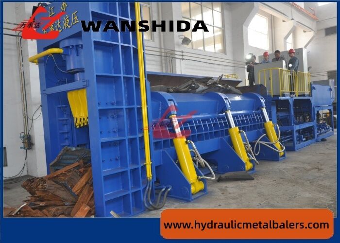 Scrap Recycling 4000kN Scrap Baler Shear With PLC Control For Metal Recycling And Cutting