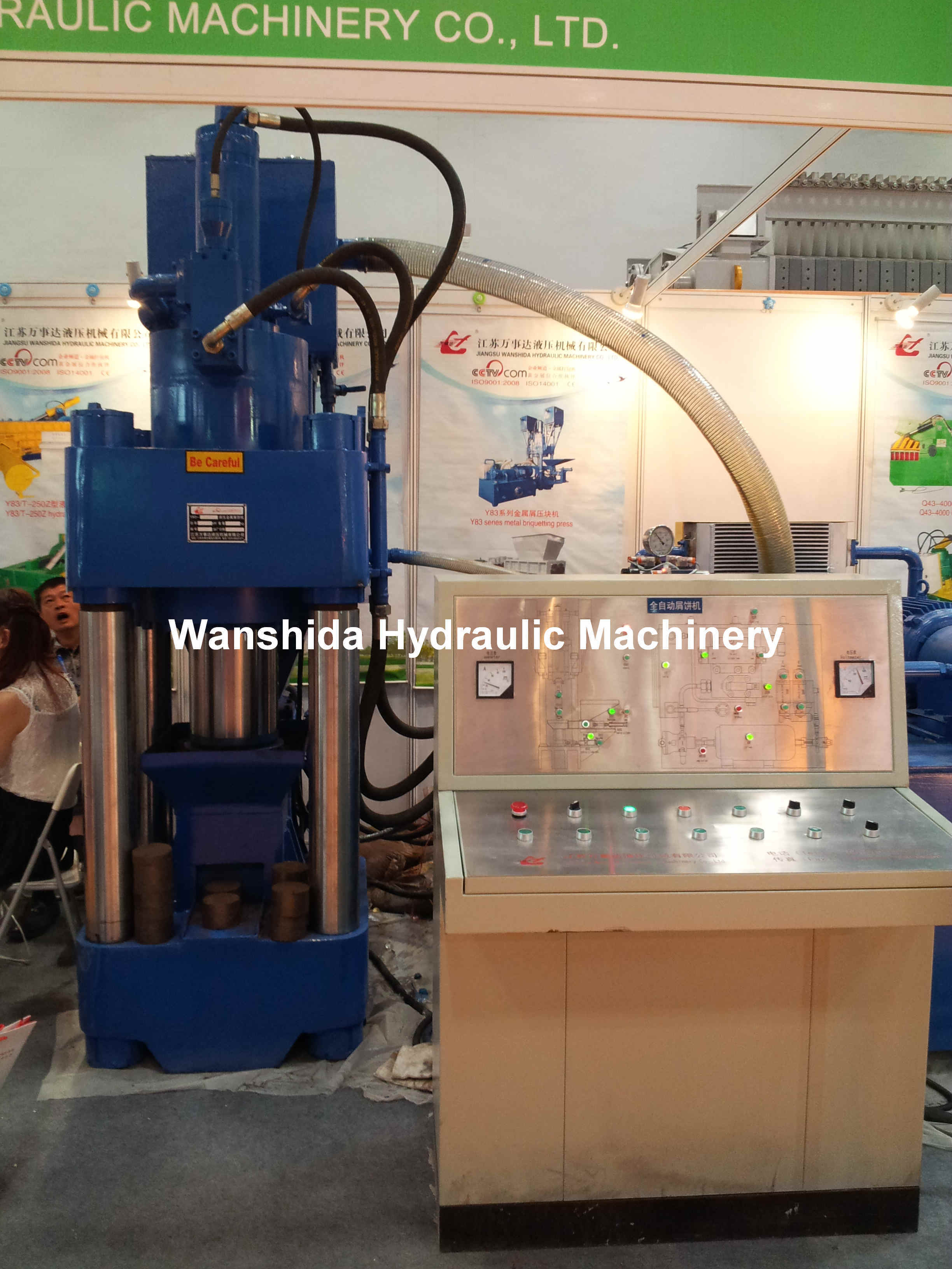 5000kN Hydraulic Metal Briquetting Press with Φ110 mm Briquette Size and 1200 kg/h Capacity for Brass Chip Recycling